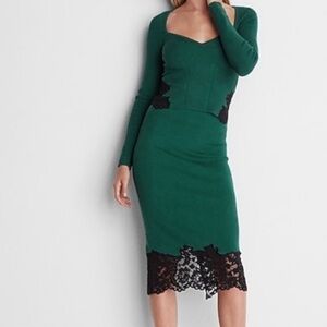 Elegant Green Lace Trim 2 piece set